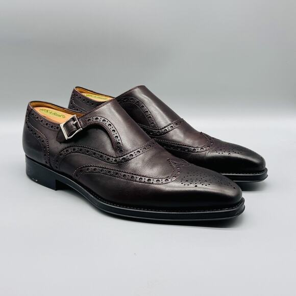 Men\'s Brown Leather Monk Strap Shoes main image 7